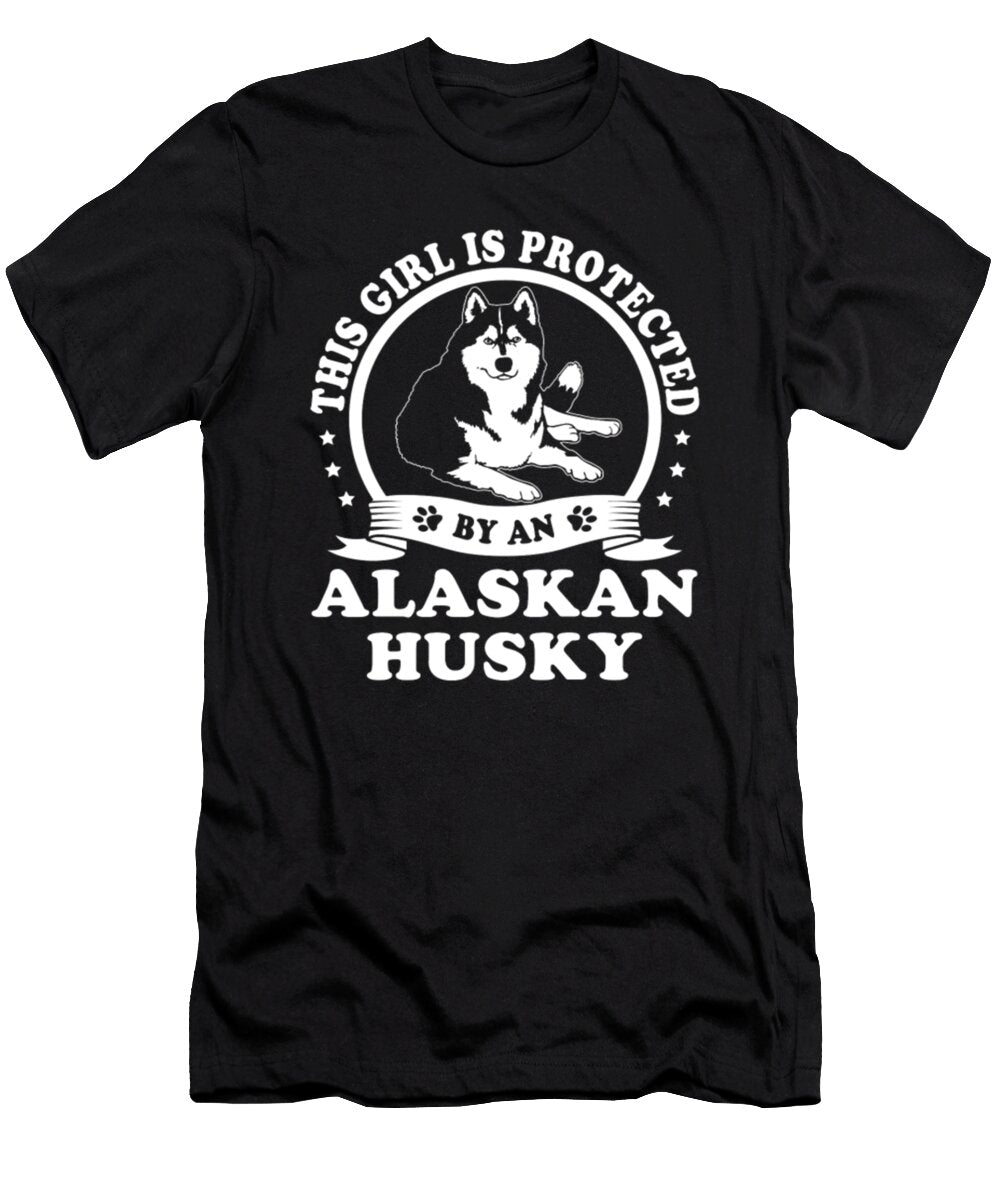 This Girl Is Protected By an Alaskan Husky Dog Tinh Tran Le Thanh T-Shirt