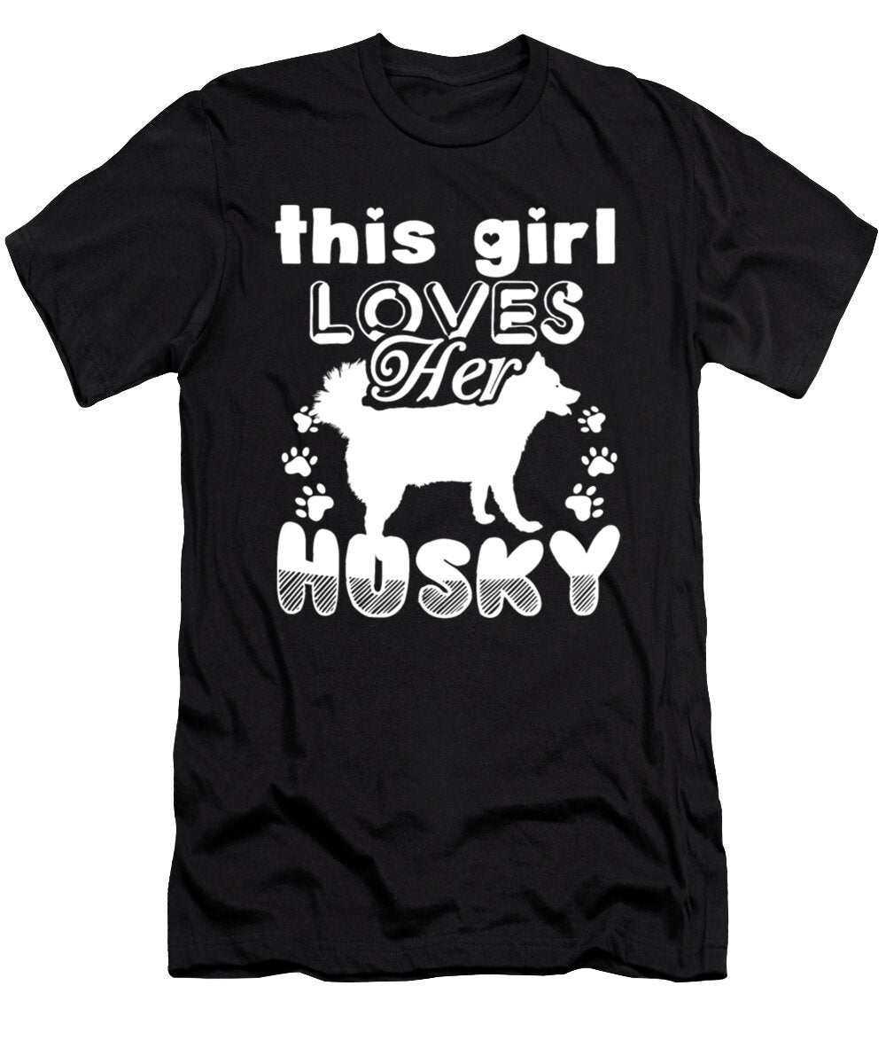 This Girl Loves Her Husky Dog Tinh Tran Le Thanh T-Shirt