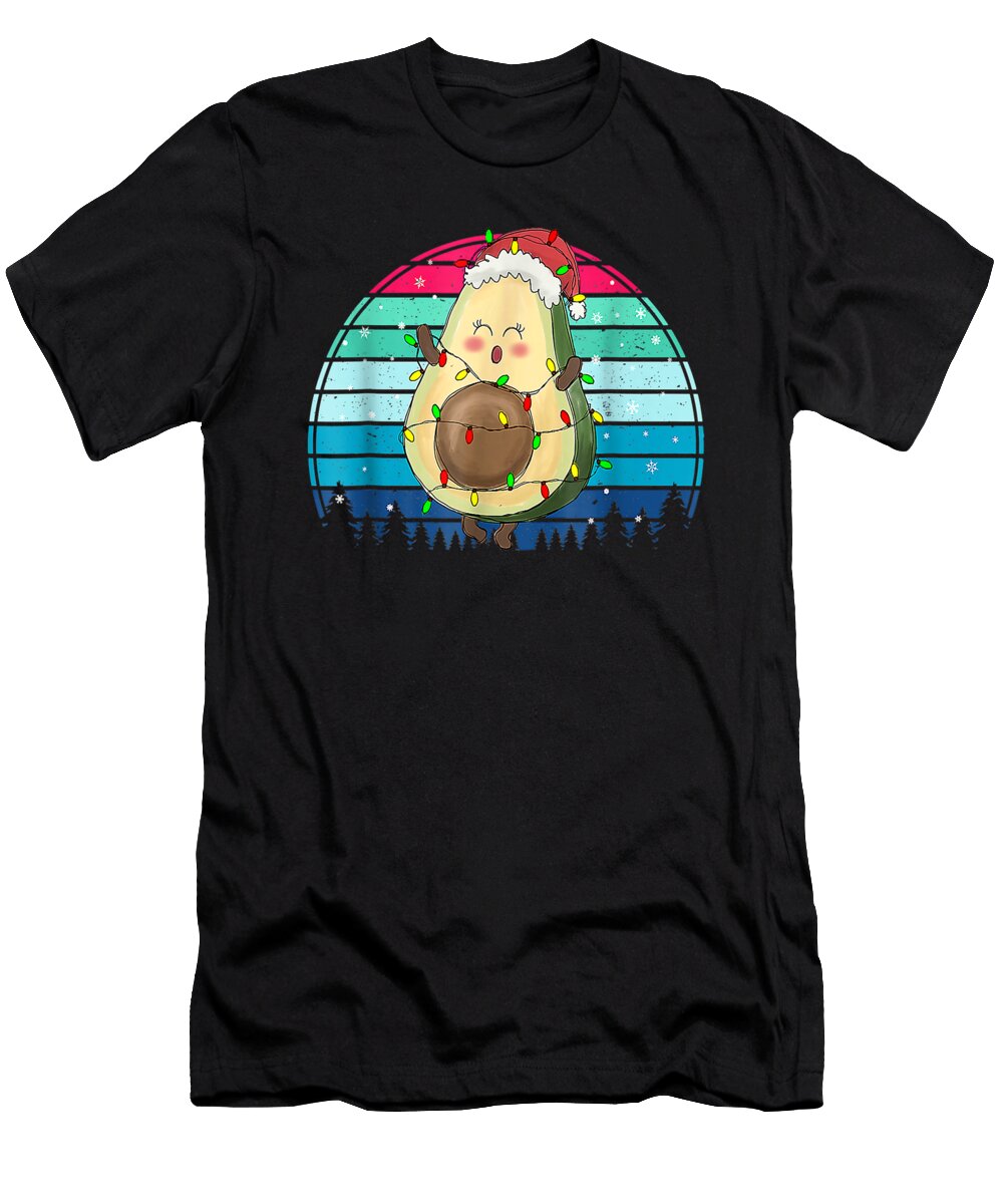 This Is My Christmas Avocado Pajama Santa Hat Xmas Vintage Th T-Shirt