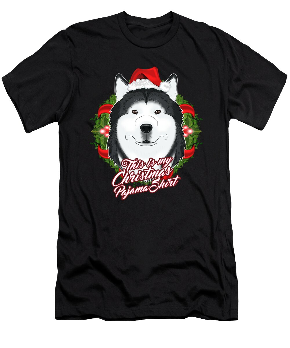 This Is My Christmas Pajama Siberian Husky Maximus Designs T-Shirt