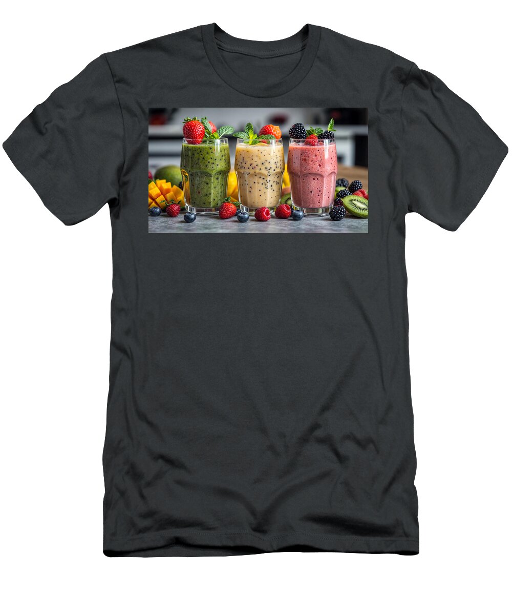 Three Colorful Smoothies Mango Art T-Shirt