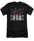Three Cute Huskies Sunglasses American Flag 4th Natalie Lidford T-Shirt