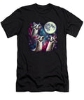 Three Llamas Alpacas Howling At Moon Funny Weird Cursed Meme Job T-Shirt