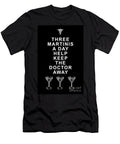 Three Martini a Day Help Keep the Doctor Away Black Wingsdomain Art and Photography T-Shirt