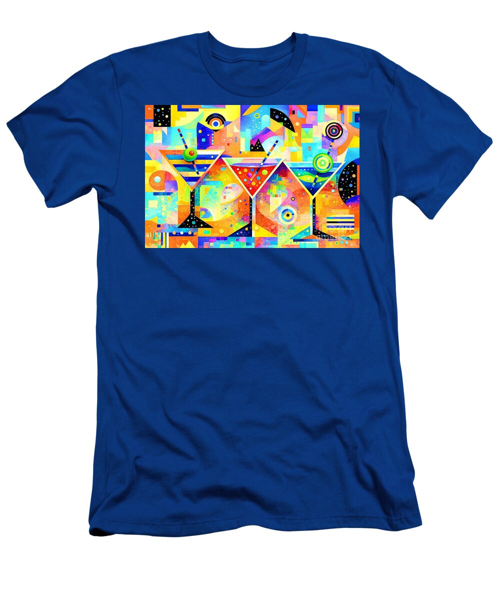 Three Martinis Shaken Not Stirred in Abstract 20260417c Wingsdomain Art and Photography T-Shirt