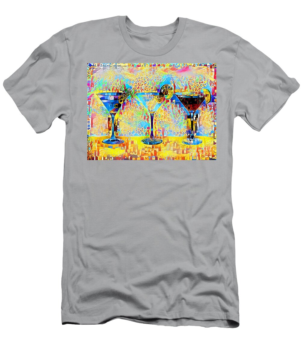 Three Martinis Shaken Not Stirred in Contemporary Vibrant Happy Color Motif 20200503 Wingsdomain Art and Photography T-Shirt