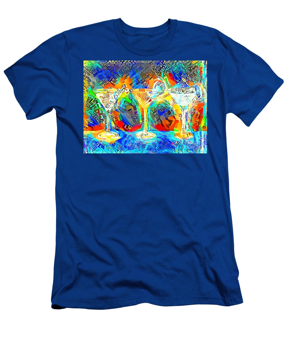 Three Martinis Shaken Not Stirred in Vibrant Modern Contemporary Urban Style 20210629 Wingsdomain Art and Photography T-Shirt