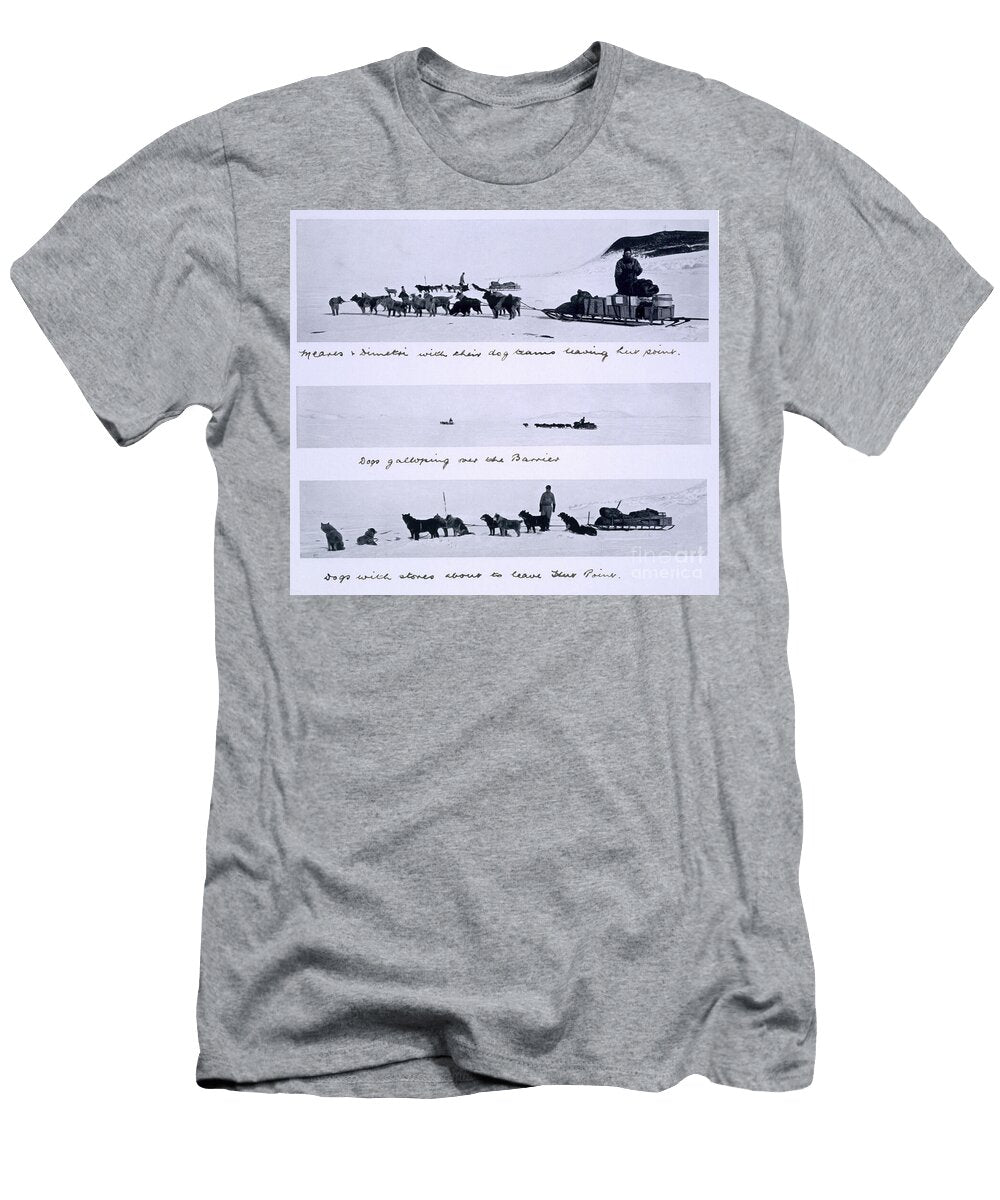 Three Views of the Dog Teams Led By Meares and Dimetri on the Terra Nova Expedition 1910 13 to the South Pole Led By Captain Scott Herbert Ponting T-Shirt