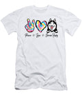 Tie Dye Peace Love Siberian Husky Dog Puppy Paw Studi Alex T-Shirt