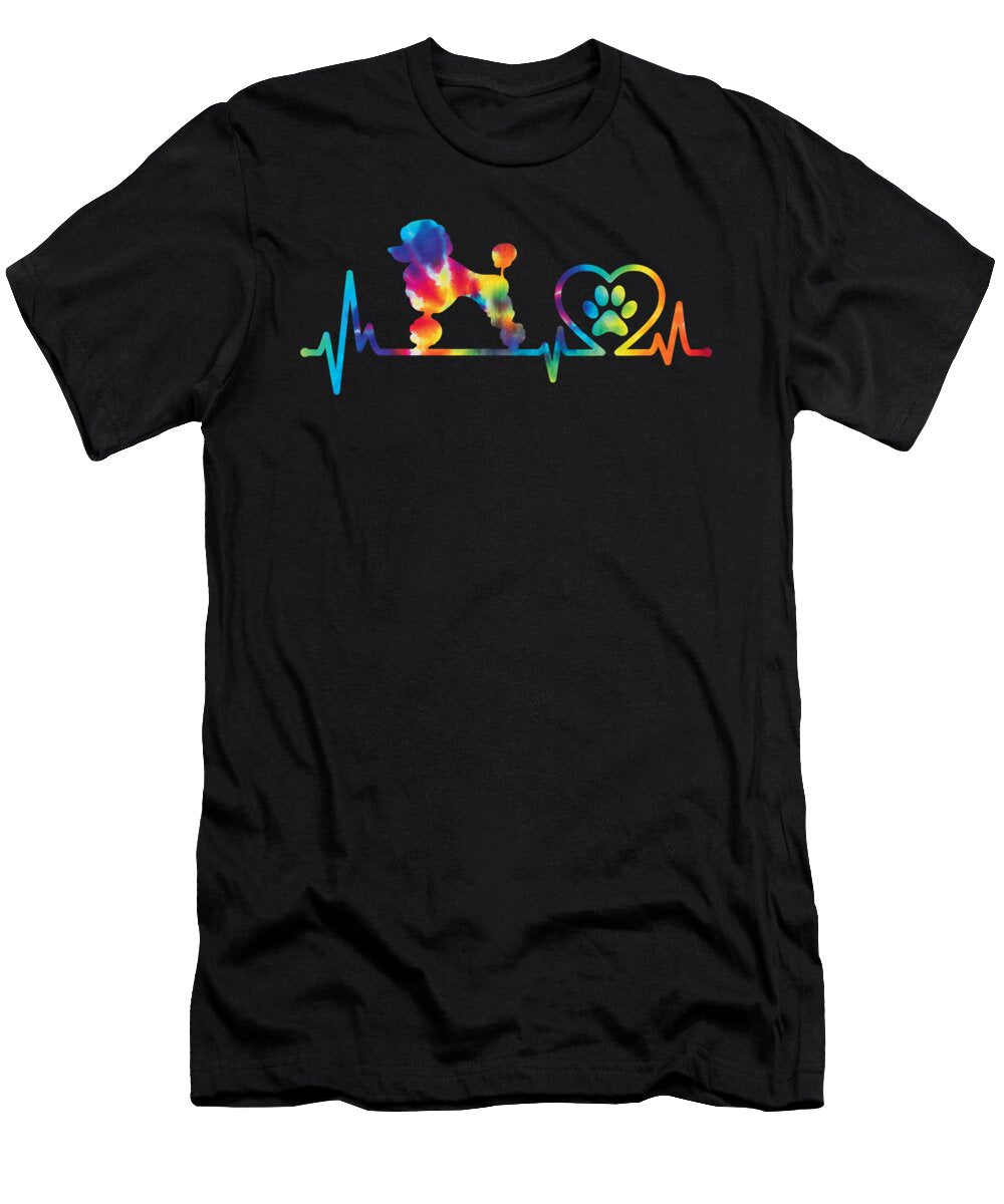 Tie Dye Poodle Heartbeat Dog Lover Pet Trainer Natalie Lidford T-Shirt