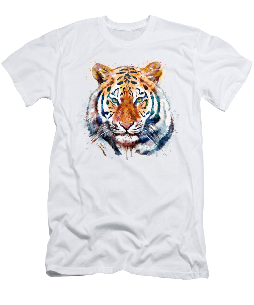 Tiger Head Watercolor Marian Voicu T-Shirt