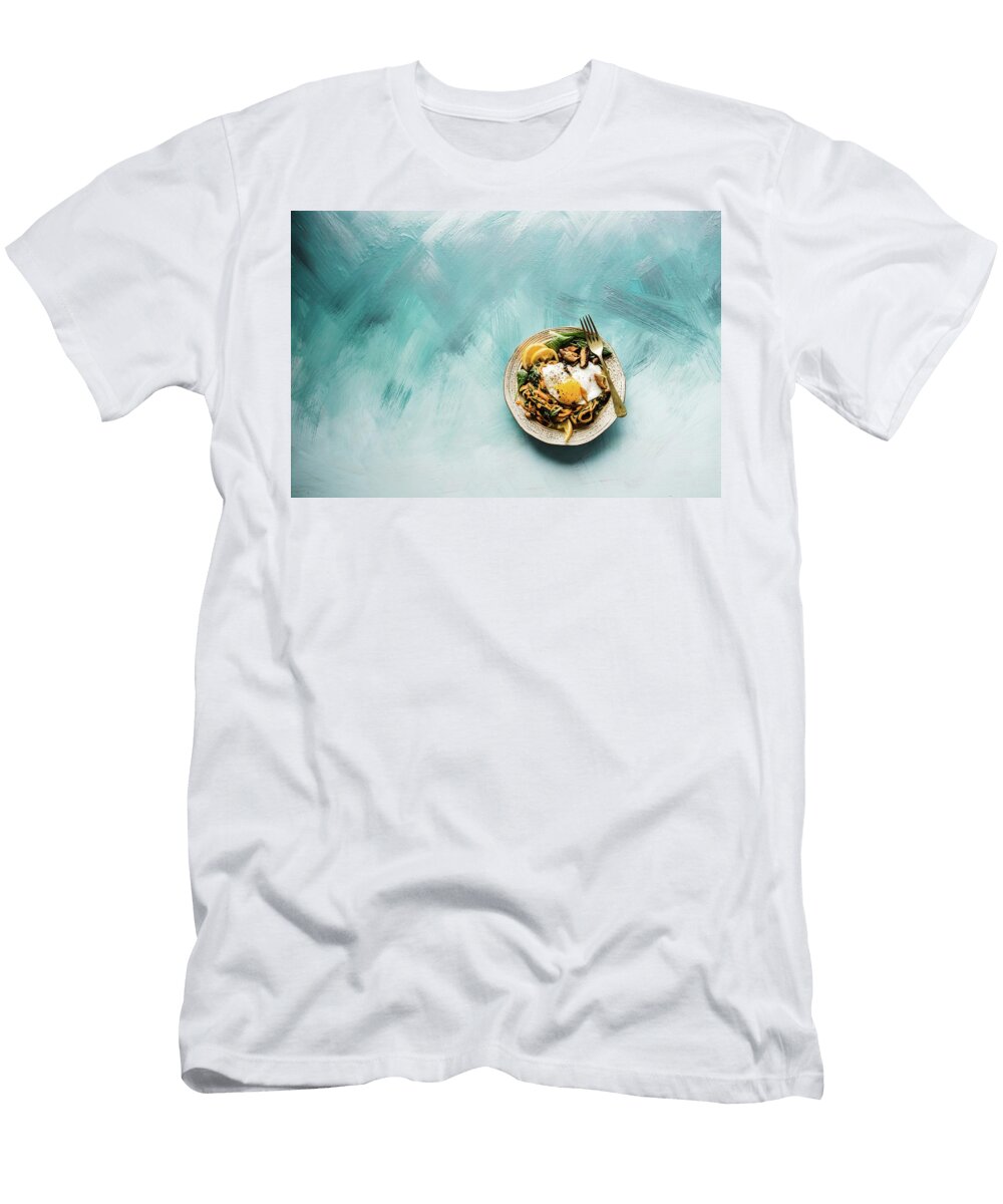 Time to Clean Up the Diet Pasta Dish on Brown Plate Salt Lake City United States Julien T-Shirt