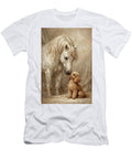 Timeless Grace White Horse and Poodle Dog Art Museum T-Shirt