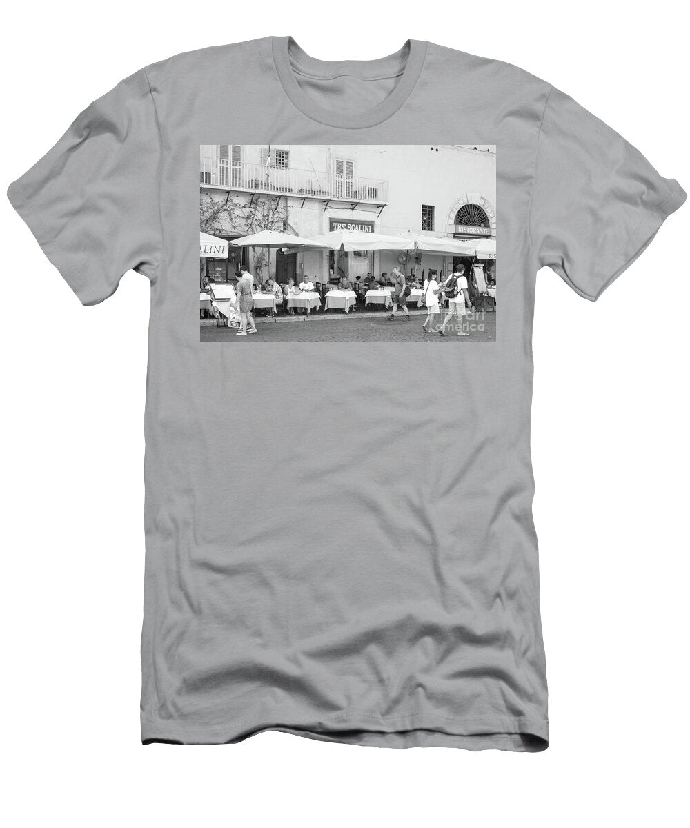 Tourists Dining Outside a Trattoria on the Square Piazza Navona Rome Italy Stefano Senise T-Shirt