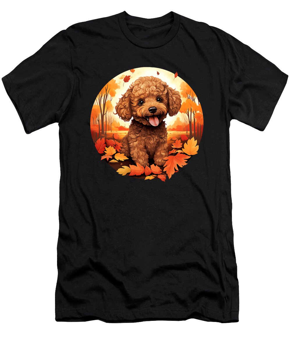 Toy Poodle Autumn Funny Dog Fall Natalie Lidford T-Shirt