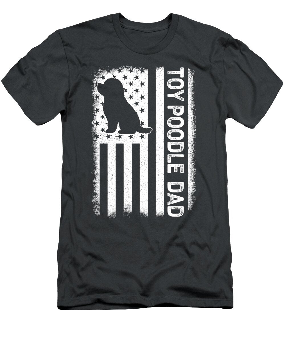Toy Poodle Dad USA Flag Job T-Shirt