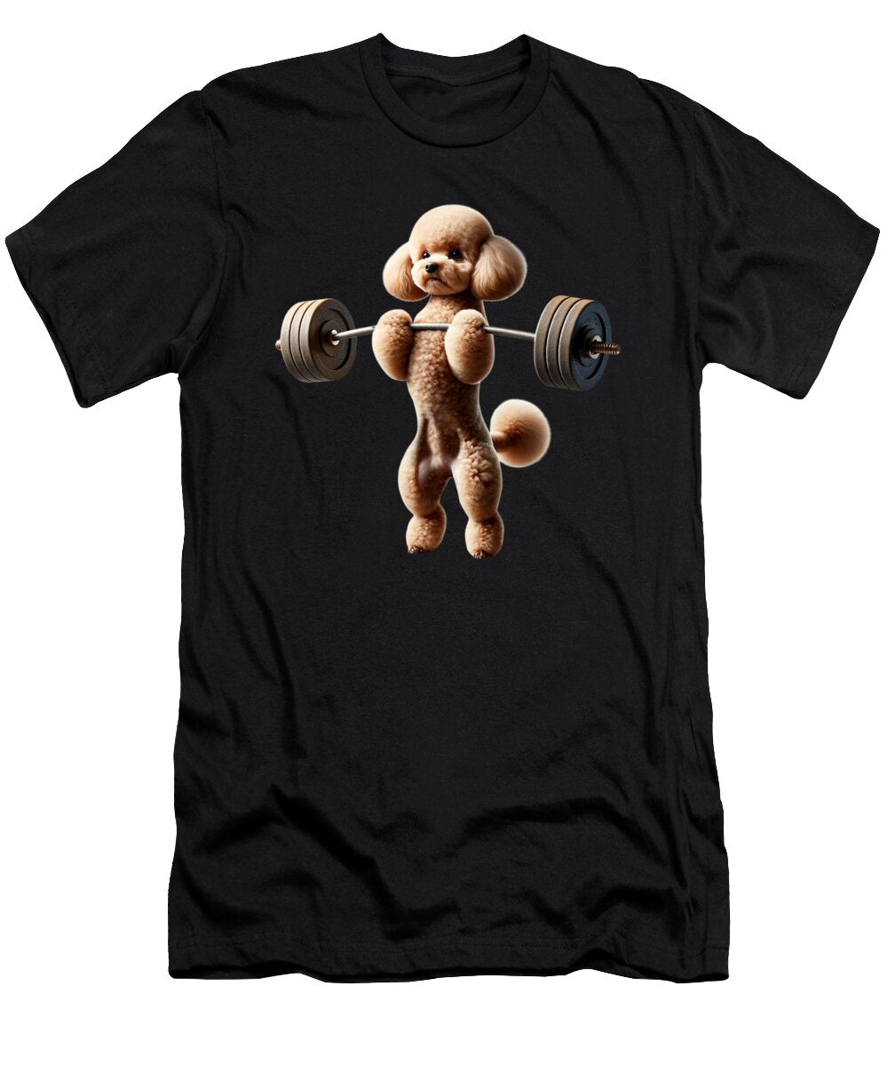 Toy Poodle Deadlift Weightlifting Funny Fitness Workout Gym Dog Lover Job T-Shirt