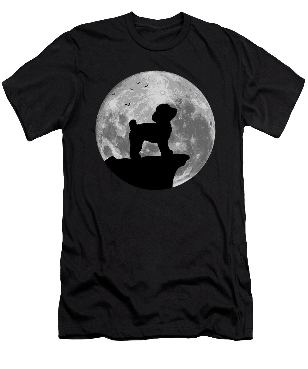 Toy Poodle Silhouette in the Moon Halloween Natalie Lidford T-Shirt