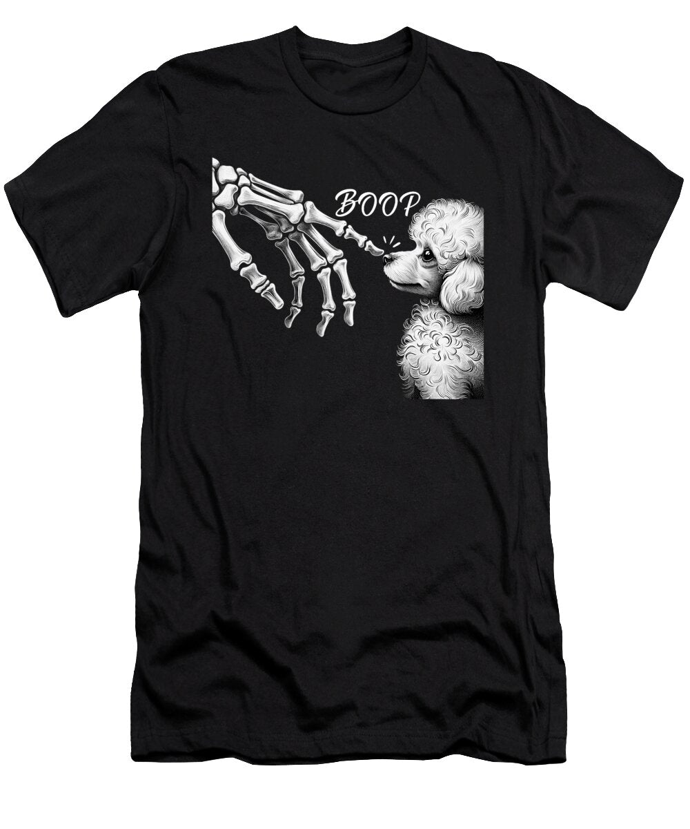 Toy Poodle Skeleton Hand Boop Halloween Studi Alex T-Shirt
