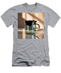 Glass Coffee Cup with Black Lid and Soft Warm Reflection Modern Drinkware Talha Khan T-Shirt