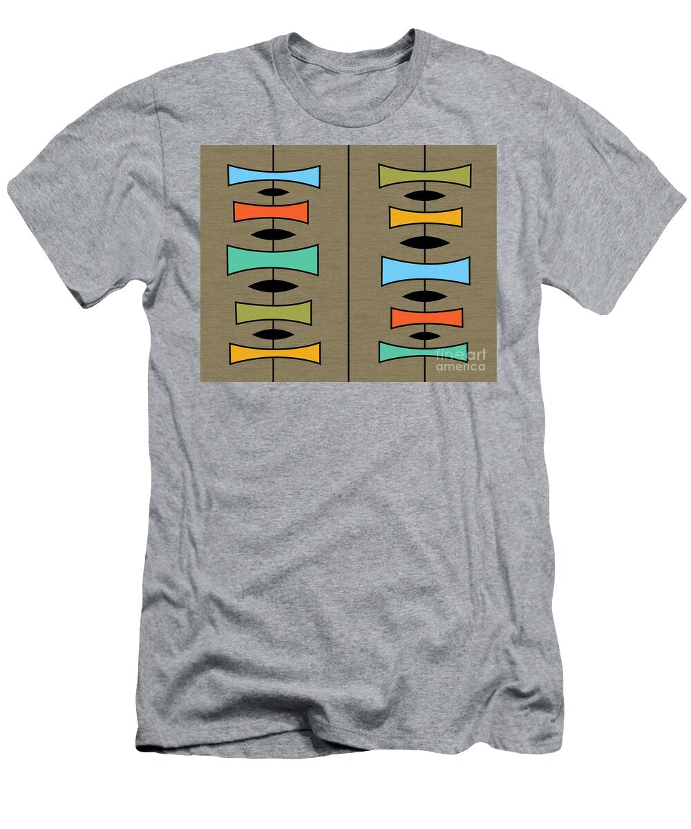 Trapezoids 3 on Tan Donna Mibus T-Shirt