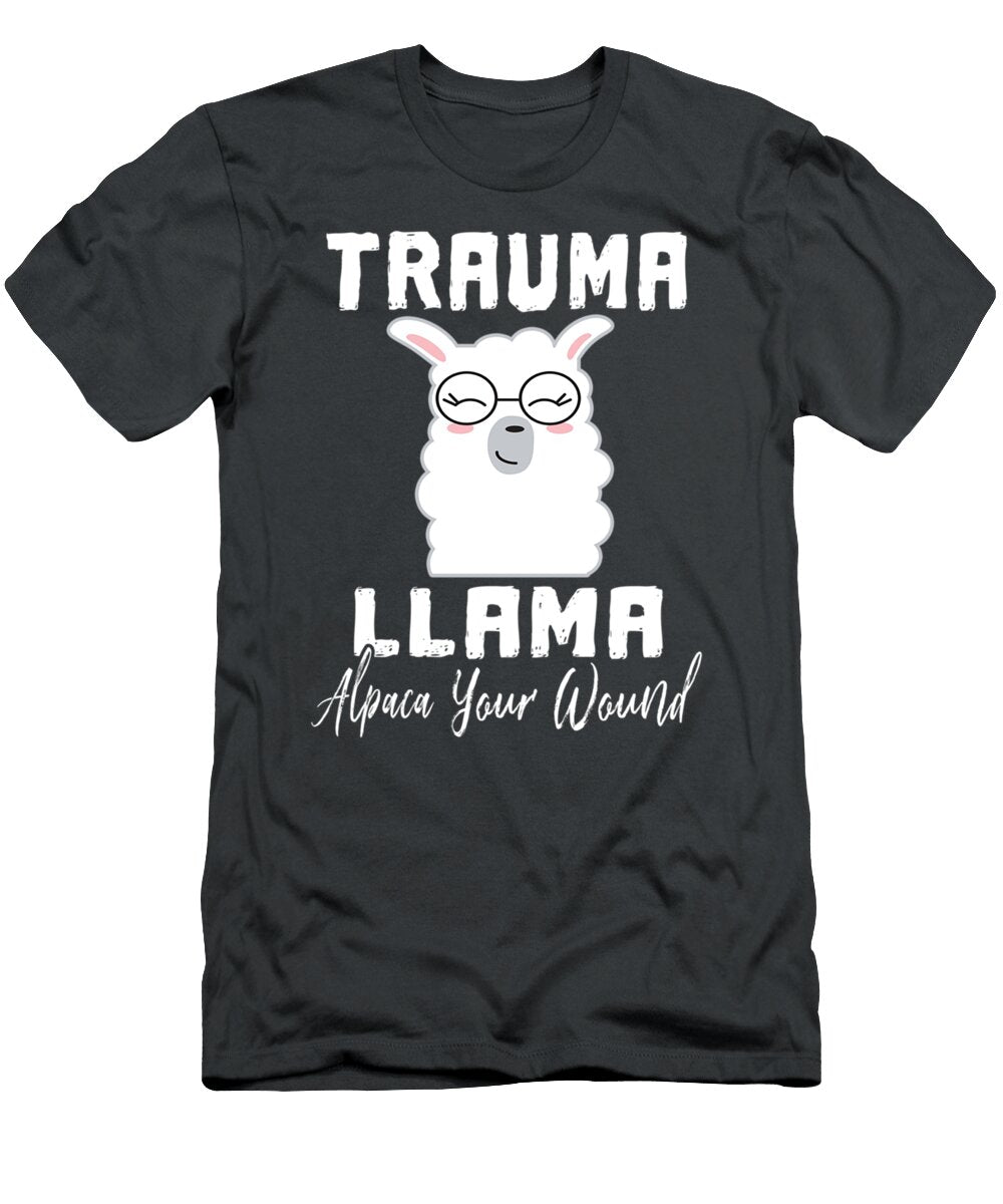 Trauma Llama Funny Alpaca Nurse Nursing School Kacier Oreol T-Shirt