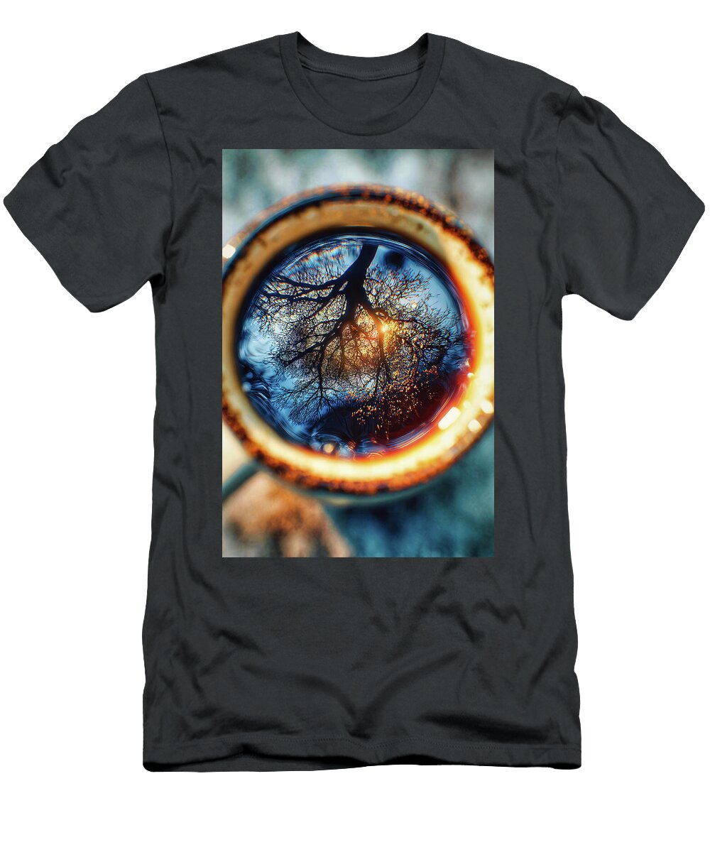 Tree Reflection in a Coffee Cup Garry Gay T-Shirt