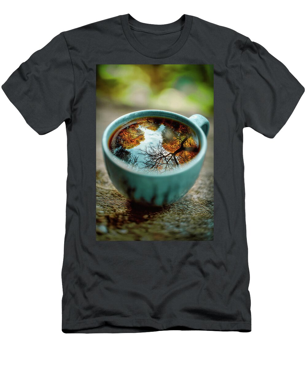 Trees Reflected in a Cup of Coffee Garry Gay T-Shirt