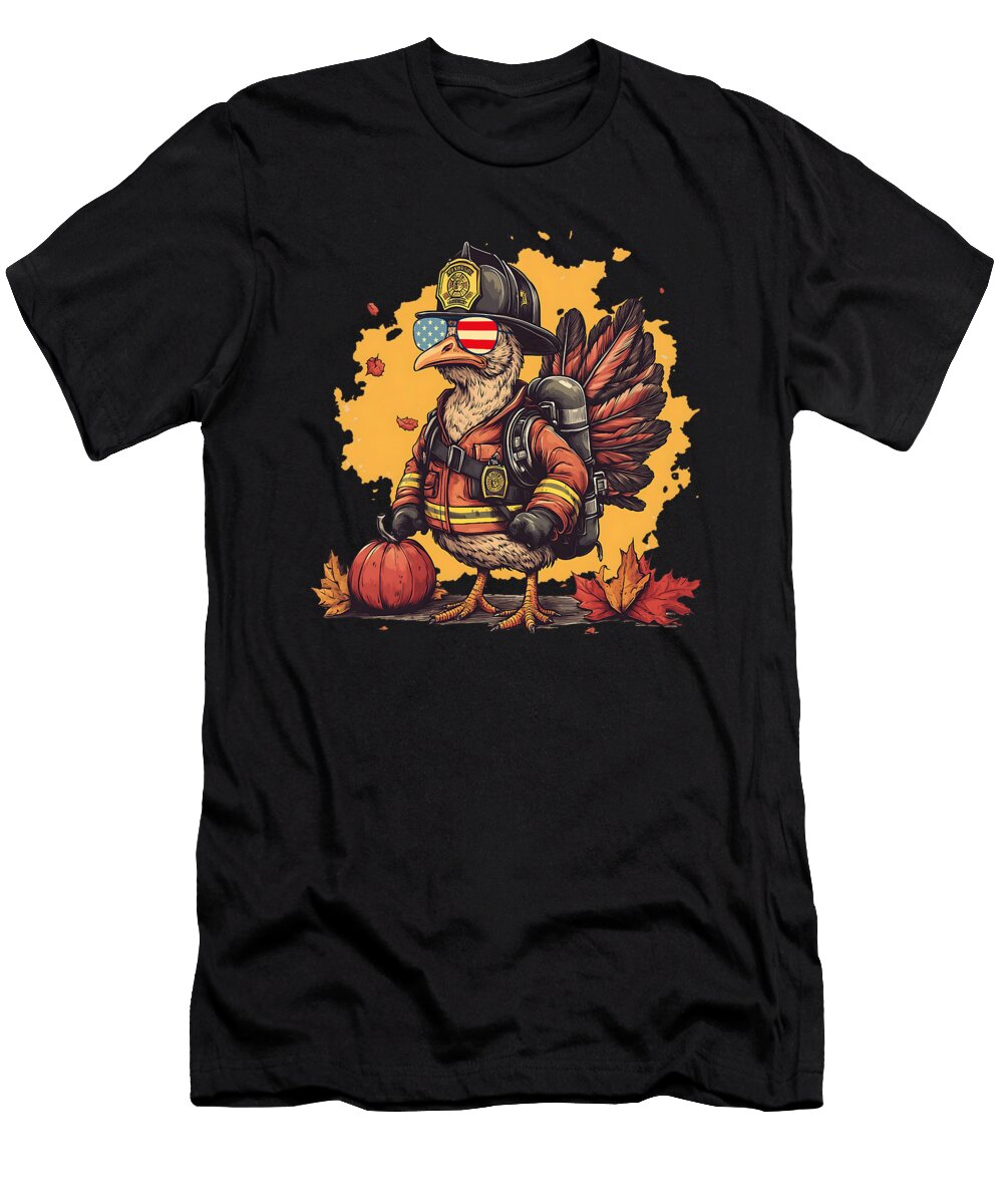 Trendyz Thanksgiving Firefighter Studi Alex T-Shirt
