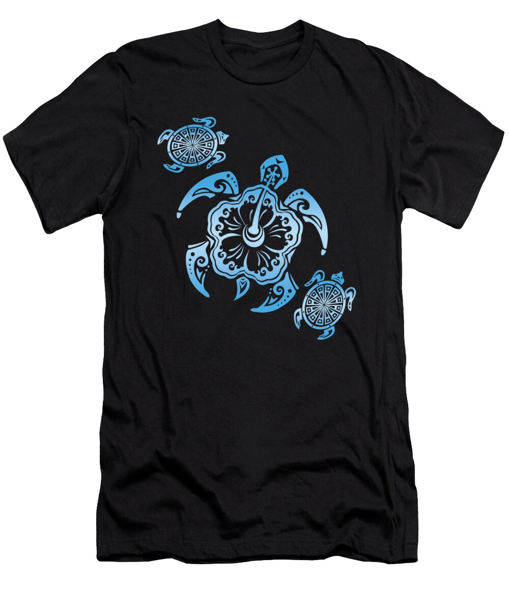 Tribal Turtle Beach Summer Vacation Diver Surfer Traveler Travel Gift Thomas Larch T-Shirt