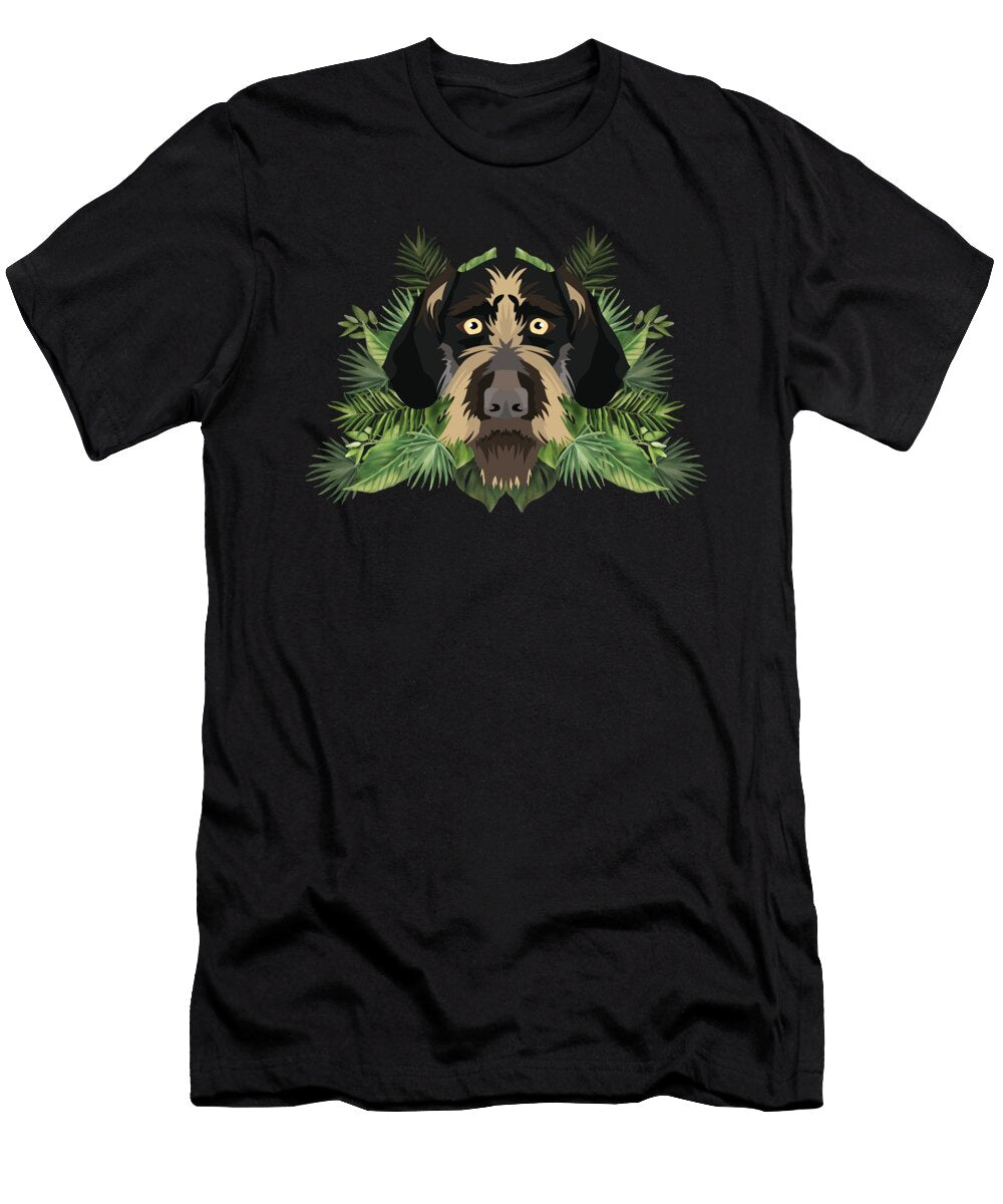 Tropical German Wirehaired Pointer Greenoptix T-Shirt