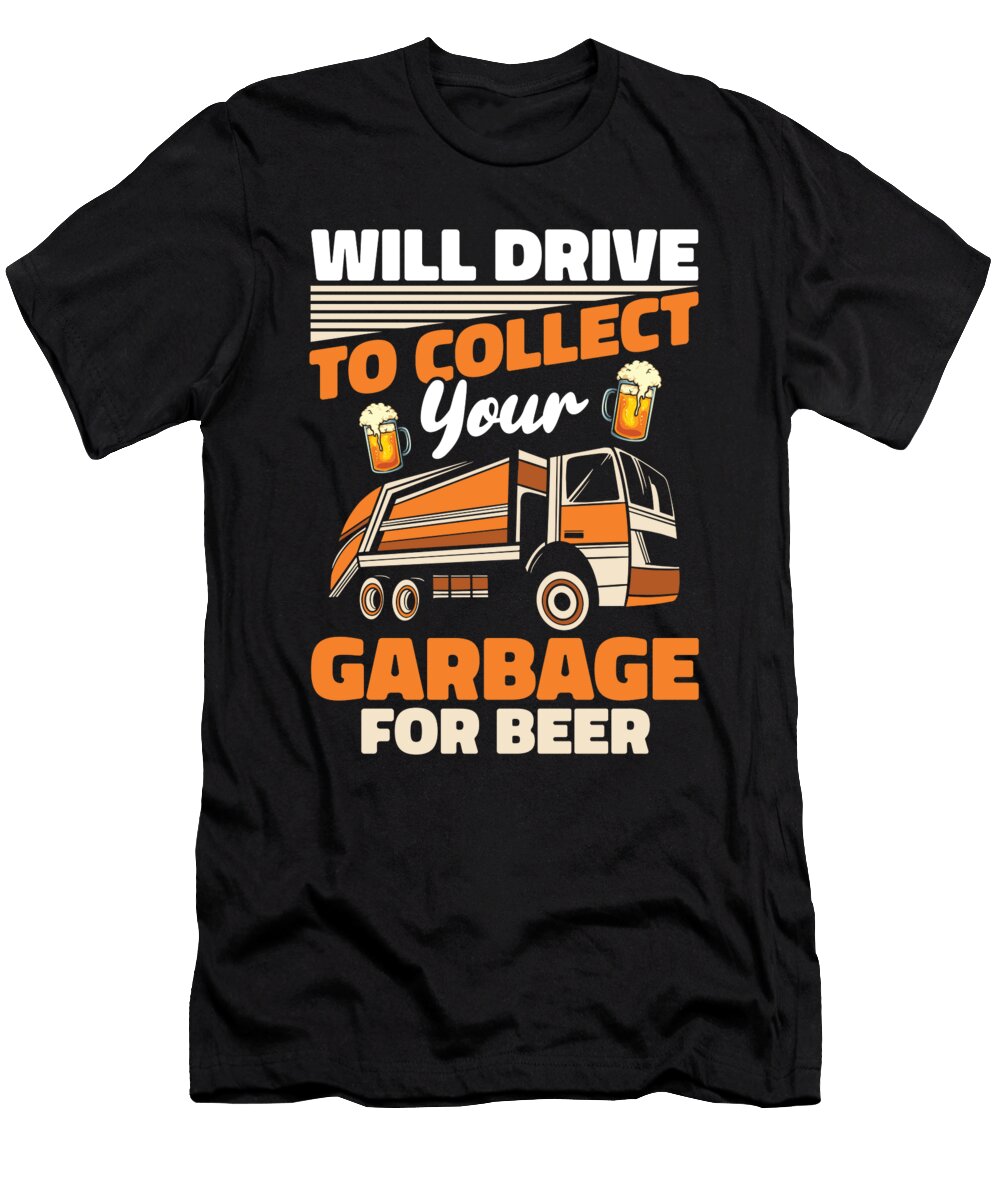 Truck Driver Beer Trucking Rig Trucker Garbage Truck Crazy Squirrel T-Shirt