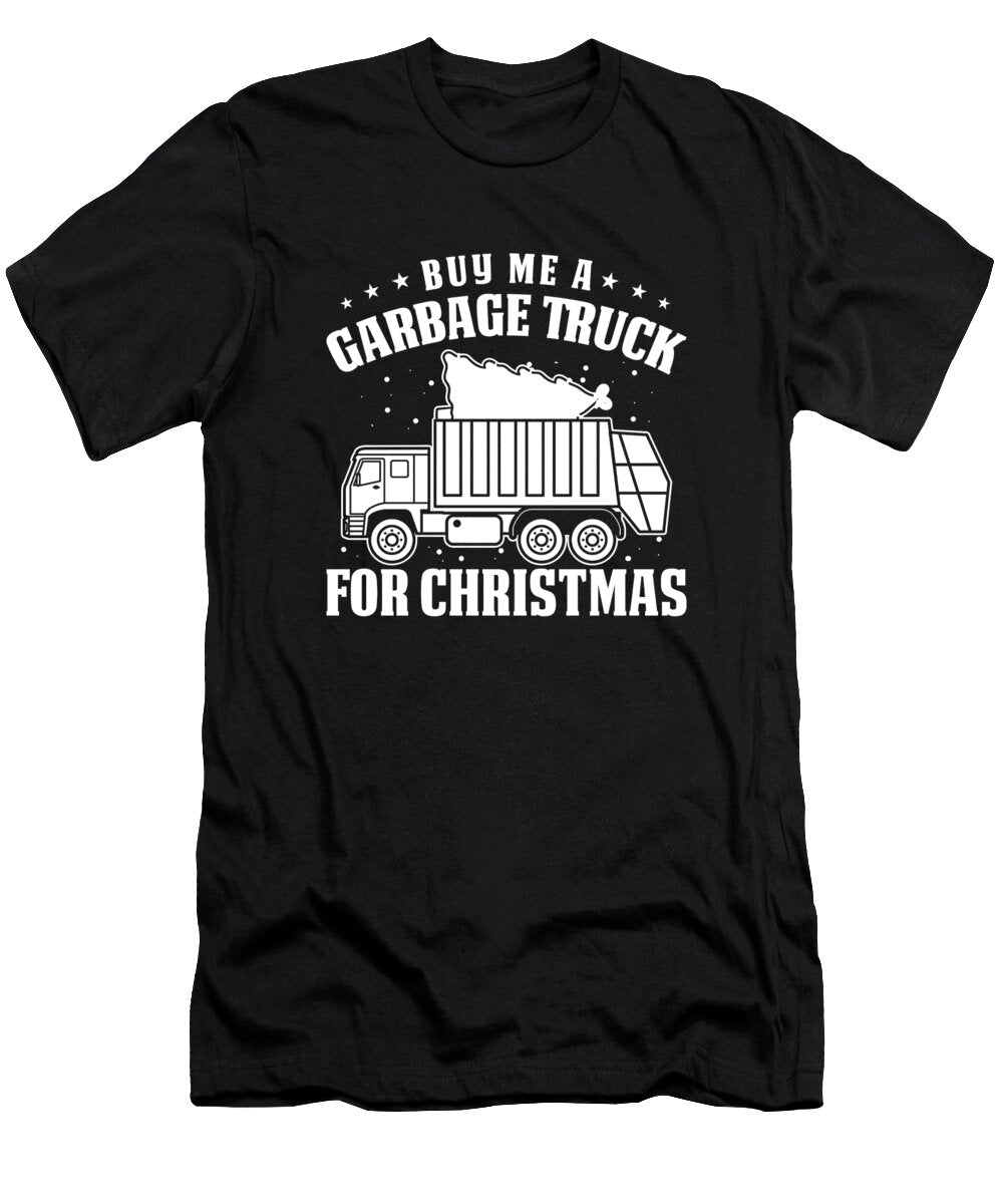 Truck Driver Christmas Rig Trucker Trucking Garbage Truck Crazy Squirrel T-Shirt