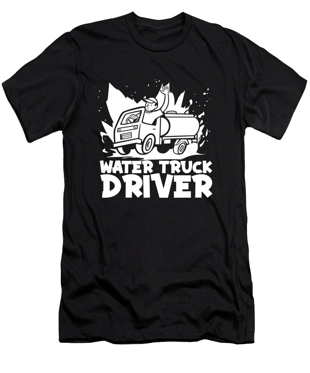 Truck Driver Cool Trucking Trucker Rig Water Truck Driver Crazy Squirrel T-Shirt