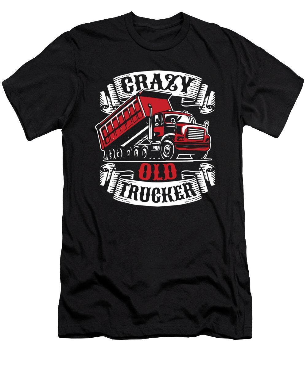Truck Driver Crazy Rig Trucking Old Man Trucker Crazy Squirrel T-Shirt