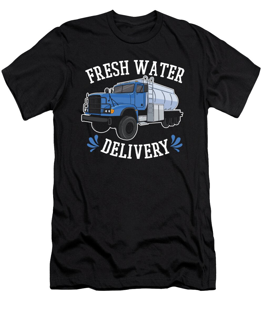 Truck Driver Delivery Trucker Trucking Water Truck Driver Crazy Squirrel T-Shirt