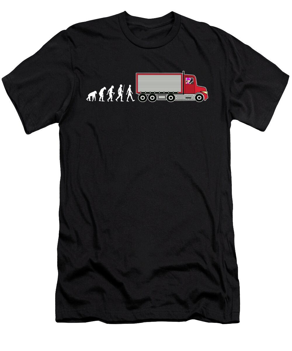 Truck Driver Evolution Logistics Highway Truck Gift Muc Designs T-Shirt