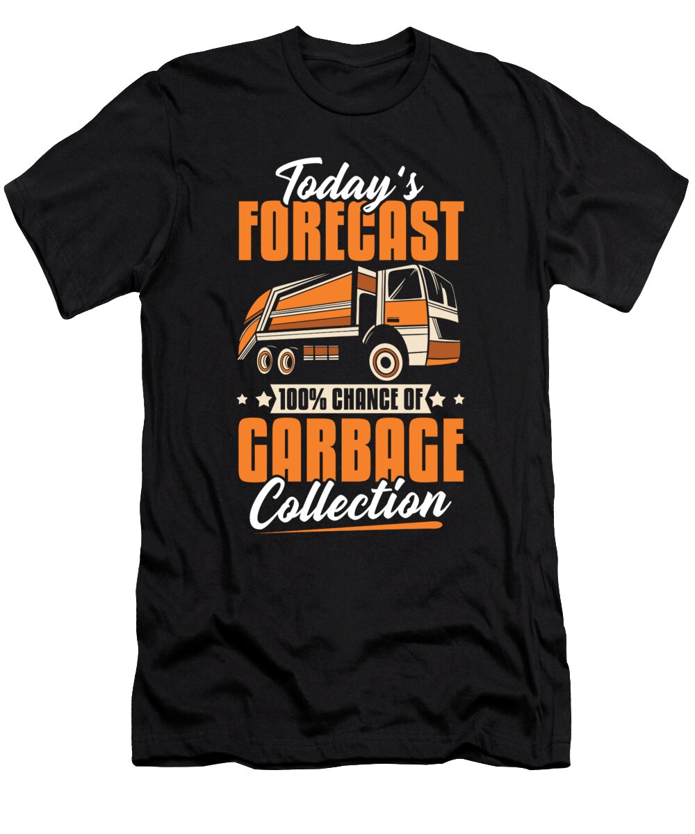 Truck Driver Forecast Trucker Rig Trucking Garbage Truck Crazy Squirrel T-Shirt