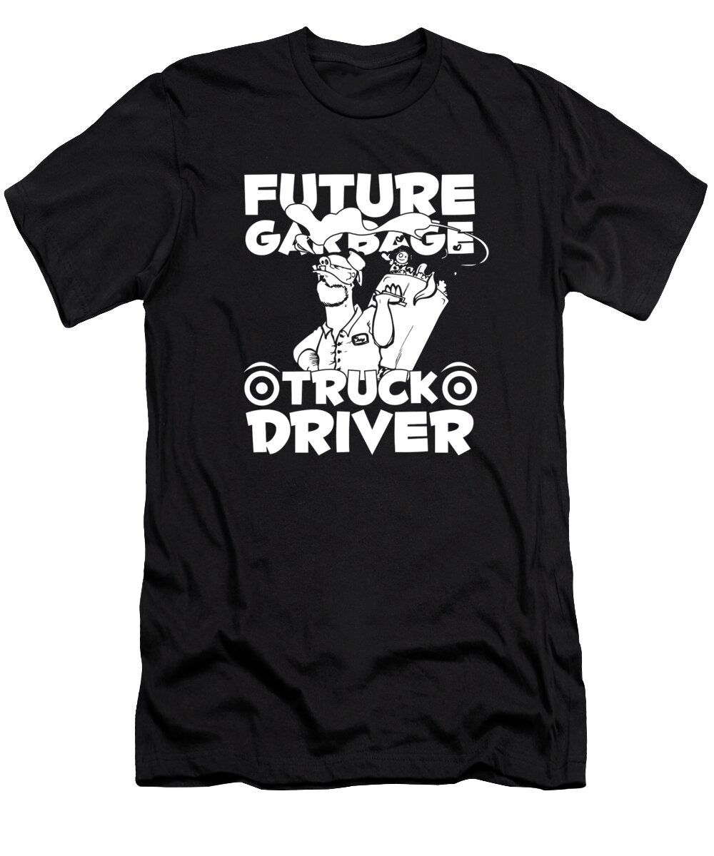 Truck Driver Future Rig Trucker Trucking Garbage Truck Crazy Squirrel T-Shirt