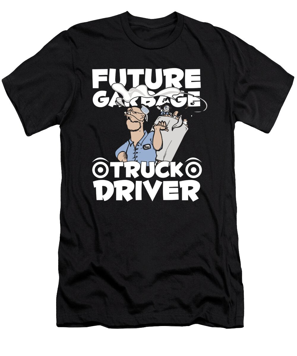 Truck Driver Future Trucking Rig Trucker Garbage Truck Crazy Squirrel T-Shirt
