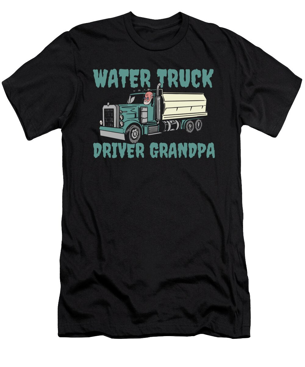Truck Driver Grandfather Rig Trucking Water Truck Driver Crazy Squirrel T-Shirt