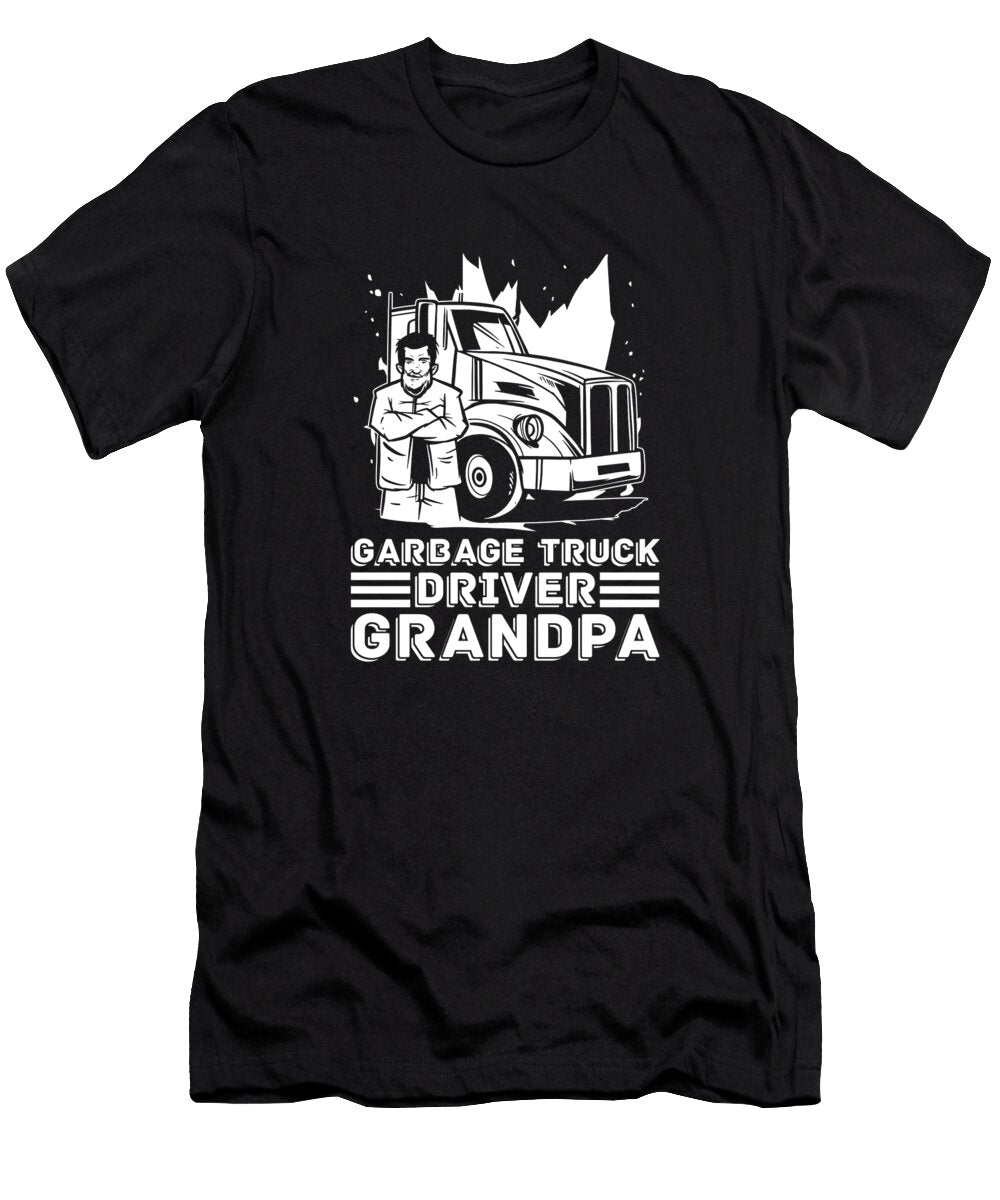 Truck Driver Grandpa Trucking Rig Trucker Garbage Truck Crazy Squirrel T-Shirt