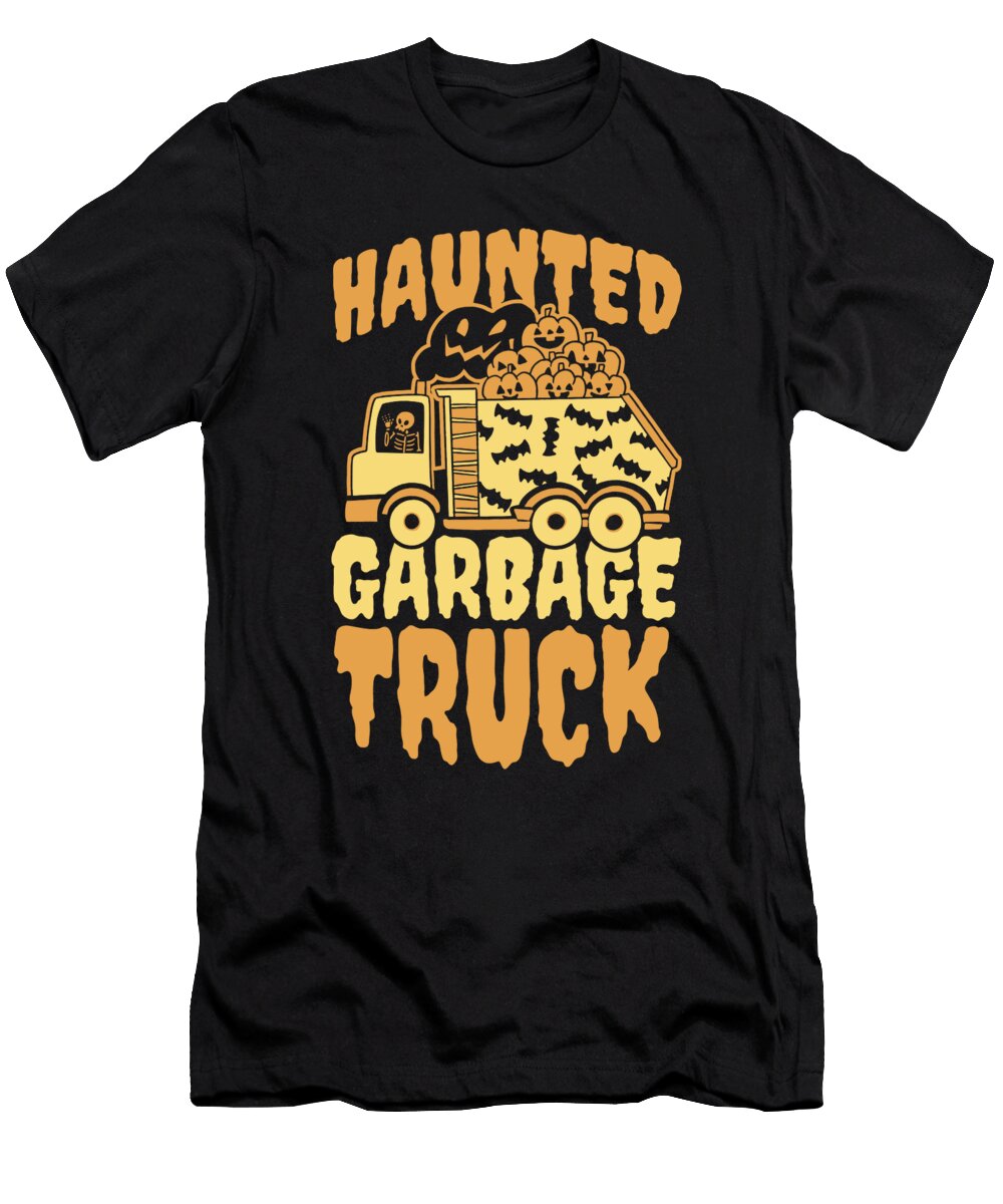 Truck Driver Haunted Trucking Trucker Rig Garbage Truck Crazy Squirrel T-Shirt