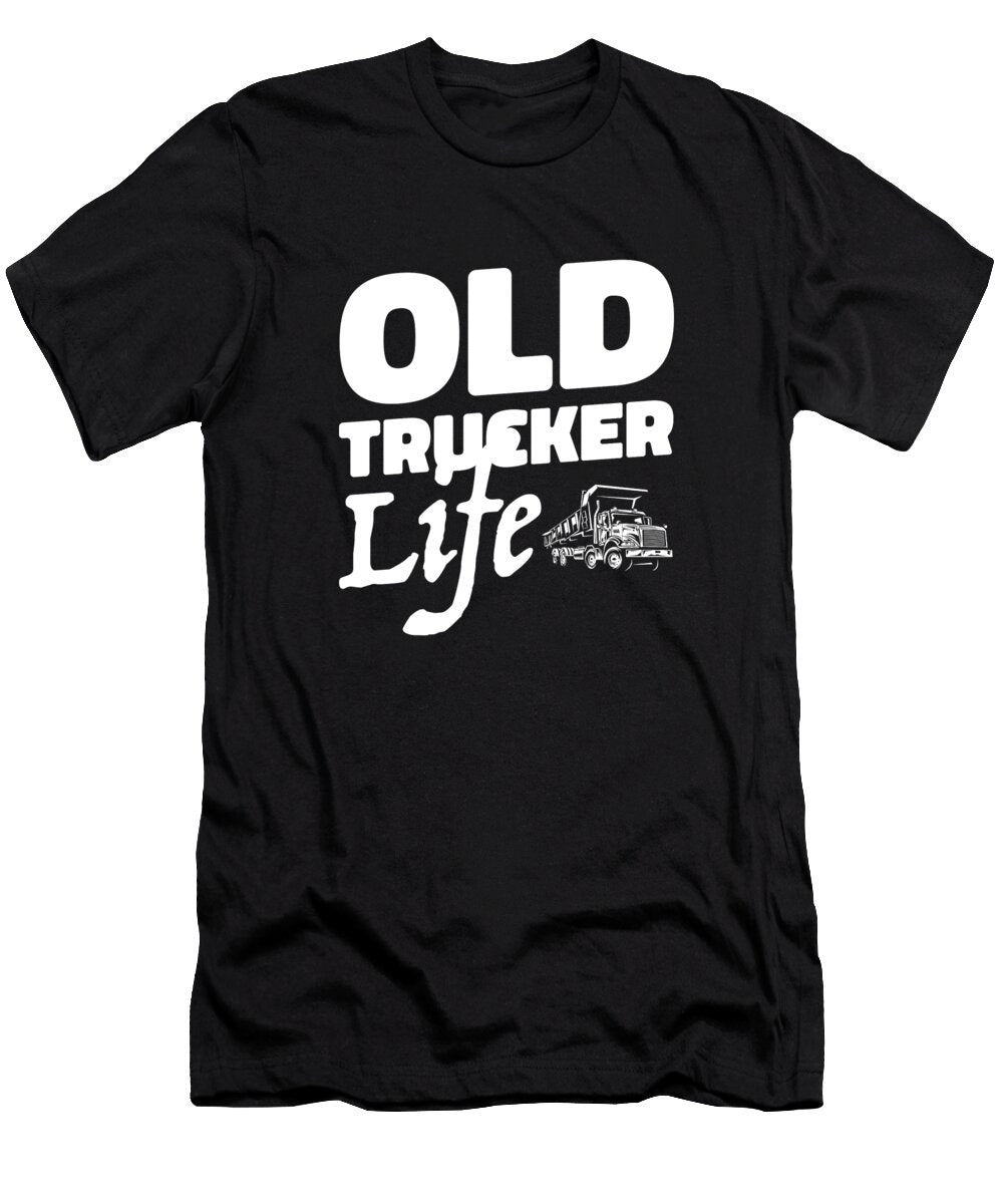 Truck Driver Life Rig Trucking Old Man Trucker Crazy Squirrel T-Shirt