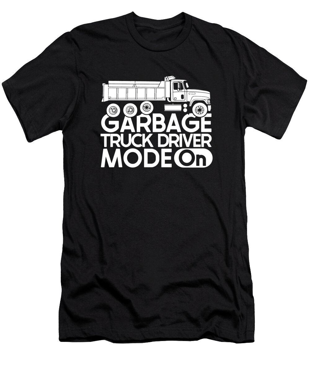 Truck Driver Mode on Trucking Rig Trucker Garbage Truck Crazy Squirrel T-Shirt