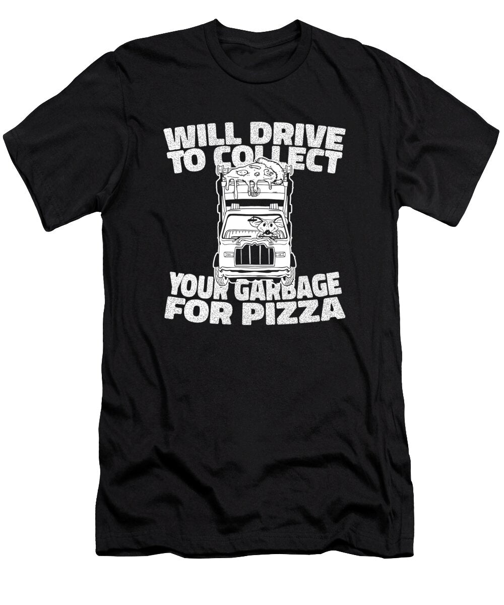 Truck Driver Pizza Trucker Rig Trucking Garbage Truck Crazy Squirrel T-Shirt