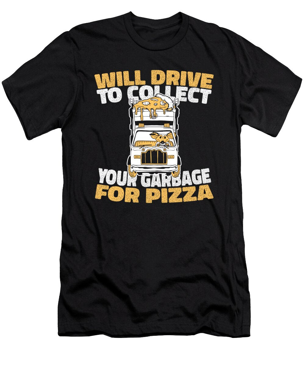 Truck Driver Pizza Trucker Trucking Rig Garbage Truck Crazy Squirrel T-Shirt
