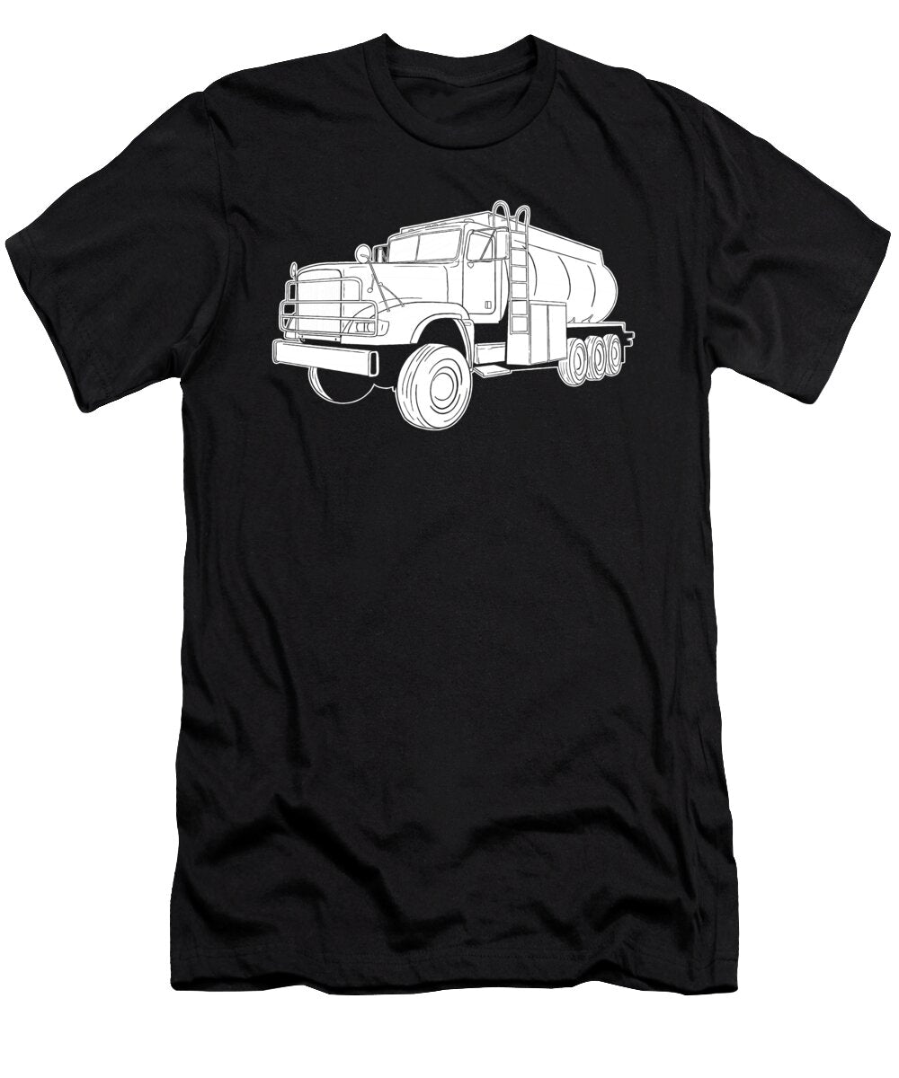 Truck Driver Rig Trucker Trucking Water Truck Crazy Squirrel T-Shirt