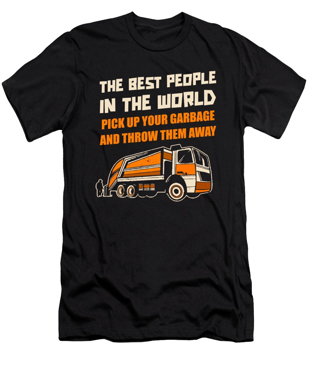 Truck Driver Trash Trucking Trucker Rig Garbage Truck Crazy Squirrel T-Shirt