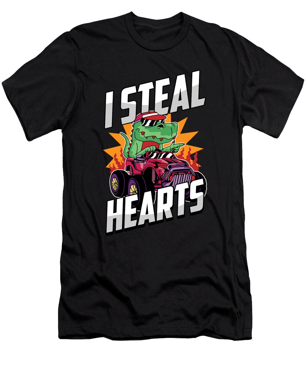 Truck Driver Trucker Big Rig Trucking Truck with Hearts Crazy Squirrel T-Shirt